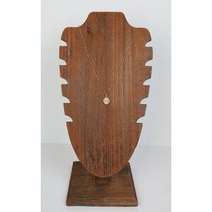 Maren Elena Circular Genuine Stone Pendant w/ Beaded Chain 1/2" Wide